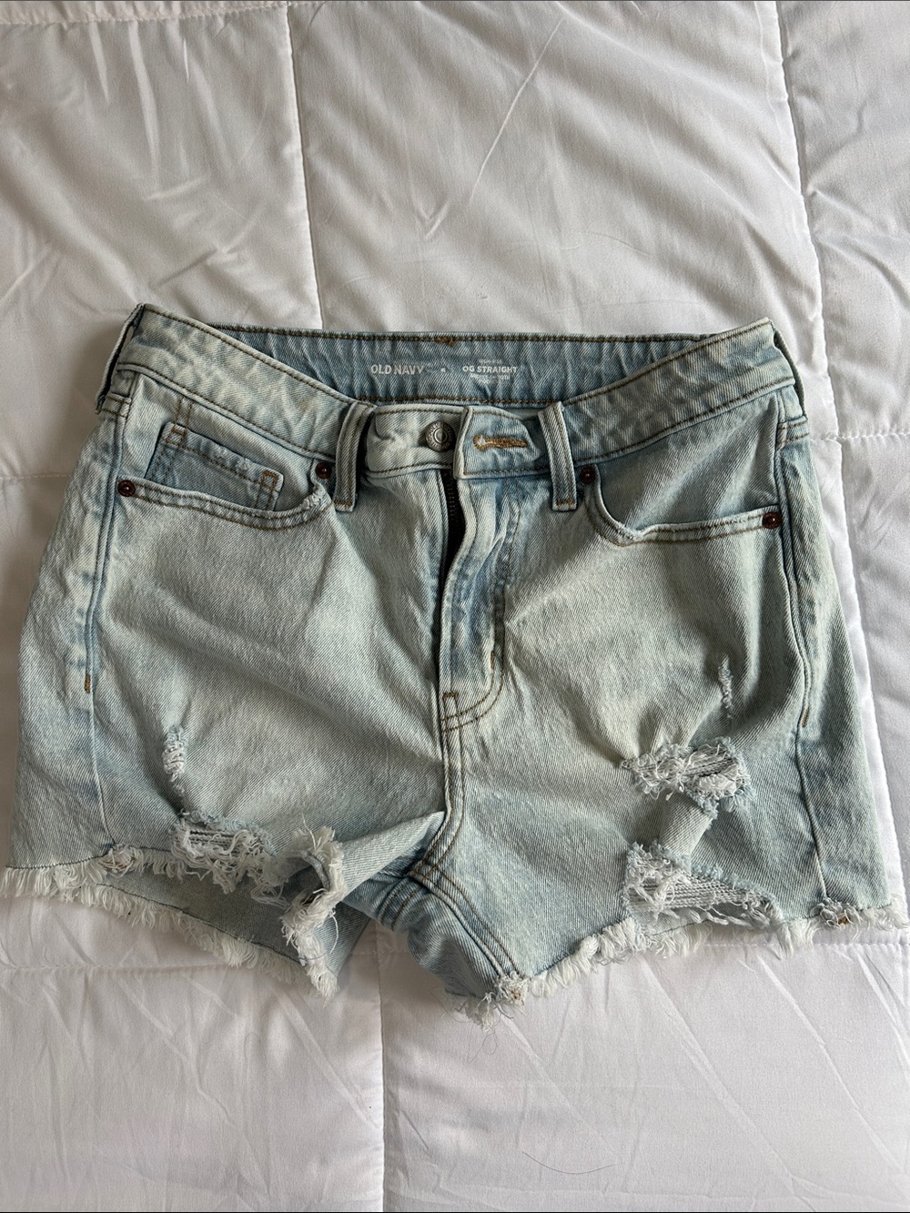 Old Navy Light Blue Distressed Denim Cutoff Shorts